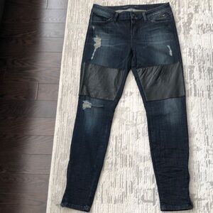 Guess women denim, faux leather mixed.